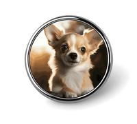 Cute Chihuahua Round Badge Cute Enamel Lapel Pin Brooches Button Pin Personalized Clothing Decoration Unisex Badge Holder Hats Bags Shirts Decor