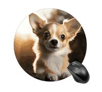 Cute Chihuahua Round Mouse Pad Smooth Glide Gaming Mousepad Extra Density Portable Comfortable Mouse Mat for Desk, Home, Office 7.8x7.8 Inches
