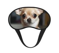 Cute Chihuahua Sleep Mask for Side Sleeper Eye Mask for Sleeping Light Blocking Soft Breathable Sleep Eye Mask for Women Men Adjustable Elastic Strap Travel Nap Blackout Eye Shade Cover
