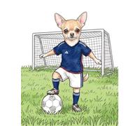 Cute Chihuahua Soccer Player: A Coloring Book for Adults