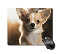 Cute Chihuahua Square Mouse Pad Portable Computer Mousepad with Non-Slip Rubber Base 18 * 22cm Ultra-Thin Gaming Mouse Mat for Computer Laptop Office Desk Accessories