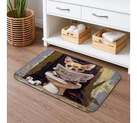 Cute Chihuahua Toilet Reading Bath Mat, Fanciful Animal Art Kitchen Mat, Absorbent Non Slip Bathroom Rug for Home Decor, Funny Gifts for Dog Lovers 16x24 Inch