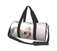 Cute Chihuahua Travel Duffel Bag for Women Men,Print Polyester Tote Round Luggage Bag with Shoulder Strap