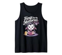 Cute Child Vampire Reading Photo Album Kids Halloween Tank Top