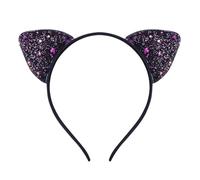 Cute Children's Headband with Playful Cat Ears Sparkling Onion Sequins as a Cute Hair Accessory (Black, One Size)