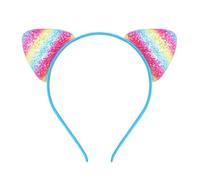 Cute Children's Headband with Playful Cat Ears Sparkling Onion Sequins as a Cute Hair Accessory (Multicoloured, One Size)