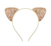 Cute Children's Headband with Playful Cat Ears Sparkling Onion Sequins as Cute Hair Accessory (Gold, One Size)