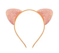 Cute Children's Headband with Playful Cat Ears Sparkling Onion Sequins as Cute Hair Accessory (Orange, One Size)