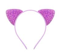 Cute Children's Headband with Playful Cat Ears Sparkling Onion Sequins as Cute Hair Accessory (Purple, One Size)