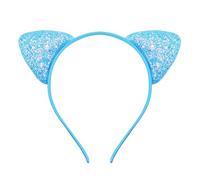 Cute Children's Headband with Playful Cat Ears Sparkling Onion Sequins as Cute Hair Accessory (Sky Blue, One Size)
