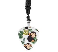 Cute Chimpanzee Monkey Guitar Pick Pendant Necklace for Acoustic Electric Bass Players Guitar Accessories Guitarist Gifts