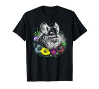 Cute Chinchilla in a Field of Colourful Flowers T-Shirt