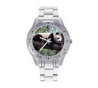 Cute Chinese Panda Men's Business Watch Fashion Stainless Steel Wristwatches Custom Easy Read Watches for Women