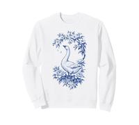Cute Chinoiserie Goose Floral Design Cottage Core Lover Sweatshirt
