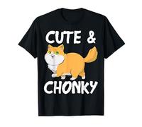 Cute & Chonky Cat Chonk Fat Kitten Chubby Feline Fluffiness T-Shirt