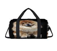 Cute Chow Dog Sport Duffel Bag with Shoes Compartment Dog Overnight Weekender Bags Travel Gym Luggage Organizer for Women Men Kids Girls Boys