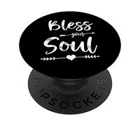 Cute Christian Bible Verse Quote Bless Your Soul PopSockets Swappable PopGrip