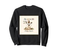 Cute Christian Cross Stitch Matthew 18:12-14 Religious Faith Sweatshirt