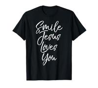 Cute Christian Evangelism Quote Gift Smile Jesus Loves You T-Shirt