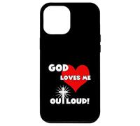 Cute Christian faith 60s 70s 80s heart God loves me out loud Case for iPhone 12 Pro Max