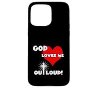Cute Christian faith 60s 70s 80s heart God loves me out loud Case for iPhone 15 Pro Max