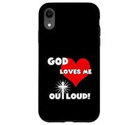 Cute Christian faith 60s 70s 80s heart God loves me out loud Case for iPhone XR
