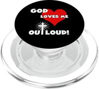 Cute Christian faith 60s 70s 80s heart God loves me out loud PopSockets PopGrip for MagSafe