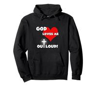 Cute Christian faith 60s 70s 80s heart God loves me out loud Pullover Hoodie