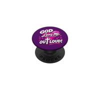 Cute Christian faith 80s 90s heart God loves me out loud PopSockets Adhesive PopGrip