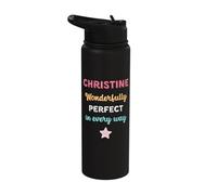 Cute Christine Personalised Wonderfully Perfect in Every Way Stainless Steel Insulated Water Bottle