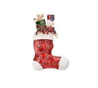 Cute Christmas Brooch Red Stocking with Snowflake Gold Tone Enamel Lapel Pin Brooches Cloth Dress Accessories Pin for Women Men Charms Pins Xmas Jewelry Gift for Family Friends Birthday