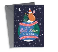 Cute Christmas Card - Best Bean in the Whole Wide Universe