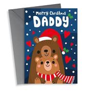 Cute Christmas Card - For Daddy - Bears - Hugs - Love - Cute - Cuddles