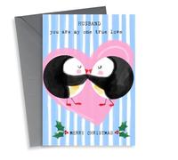 Cute Christmas Card for Husband-Penguin-you are my one true love MERRY CHRISTMAS