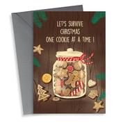 Cute Christmas Card - Let’s Survive Christmas One Cookie At A Time - Gingerbread