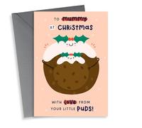 Cute Christmas Card - To Mummy - From Your Little Puds