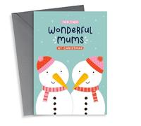 Cute Christmas Card - Two Wonderful Mums - Snowmen