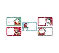Cute Christmas Character Gift Label Stickers - Pack of 50 Festive Present Tags for Holiday Wrapping