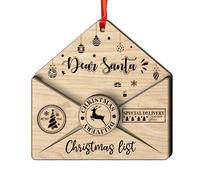 Cute Christmas Decorations - Dear Santa Wooden Ornament for Tree, Wall, or Window, Creative Holiday Pendant Farmhouse Decor, Funny Christmas Party Favor for Home, Holiday Celebration