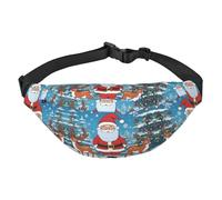 Cute Christmas deer Boys large waist bag, travel crossbody waist bag, suitable for enjoying sports, running, cycling, travel, fishing