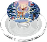 Cute Christmas Deer Magical Forest Holiday Lights Winter Art PopSockets PopGrip for MagSafe