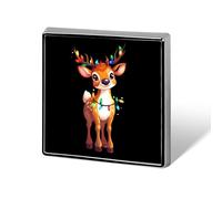 Cute Christmas Deer Square Metal Brooches 1 Inch Memorial Badges Exquisite Decorations Pins for Clothing
