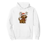 Cute Christmas Dog Funny Holiday Lights Reindeer Pup Pullover Hoodie
