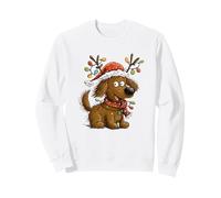 Cute Christmas Dog Funny Holiday Lights Reindeer Pup Sweatshirt