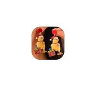 Cute Christmas Earrings for Women Funny Light Bulb Chicken Deer Earrings Lightweight Acrylic Cartoon Animal Xmas Earrings Christmas Jewelry Accessories, M, Acrylic, No Gemstone