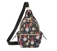 Cute Christmas Gnomes Cartoon Red Chest Bag all over Print Bright Print Weekend Trip