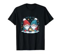 Cute Christmas Gnomes Couple Value Graphic T-Shirt, Men, Black, M