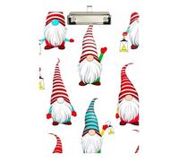 Cute Christmas Gnomes White Acrylic Clipboard Cute Clip Board Cute Decorative Letter Size Clipboards with Low Profile Metal Clip for Teacher Student Lawyer Nurse
