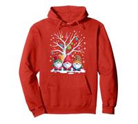 Cute Christmas Gnomes with Tree and Presents Pullover Hoodie