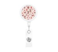 Cute Christmas Holidays Print Retractable Badge Holder, Cute Nursing Badge Reel, Badge Clip Id Card Holders